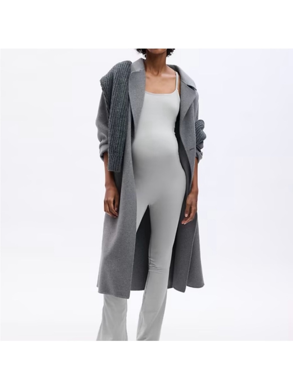 NWT Gap Maternity Modal Flare One-Piece Gray Jumpsuit Playsuit Size Medium